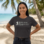 Girl in Sea Hag Crop Top on a tropical island beach