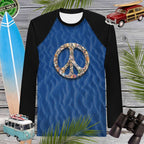 Seashell Peace Sign Adult Rashie For Men ✌️ Rash Guards & Swim Shirts