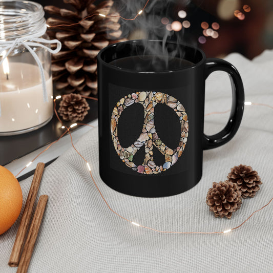 Seashell Peace Sign Coffee Mug - 11oz Mugs