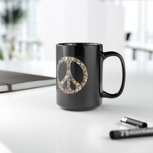 Seashell Peace Sign Coffee Mug - 15oz Mugs