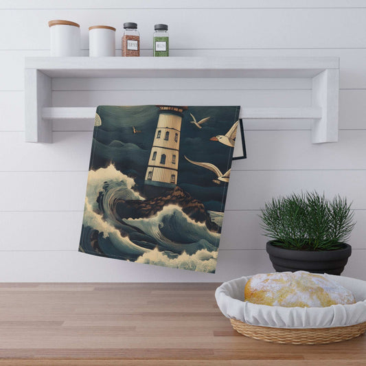 Stormy Lighthouse | Tea Towel | Coastal Decor 🌊