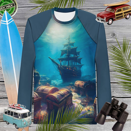 Sunken Treasure Ship | Sunblock Rashie | Men Rash Guard