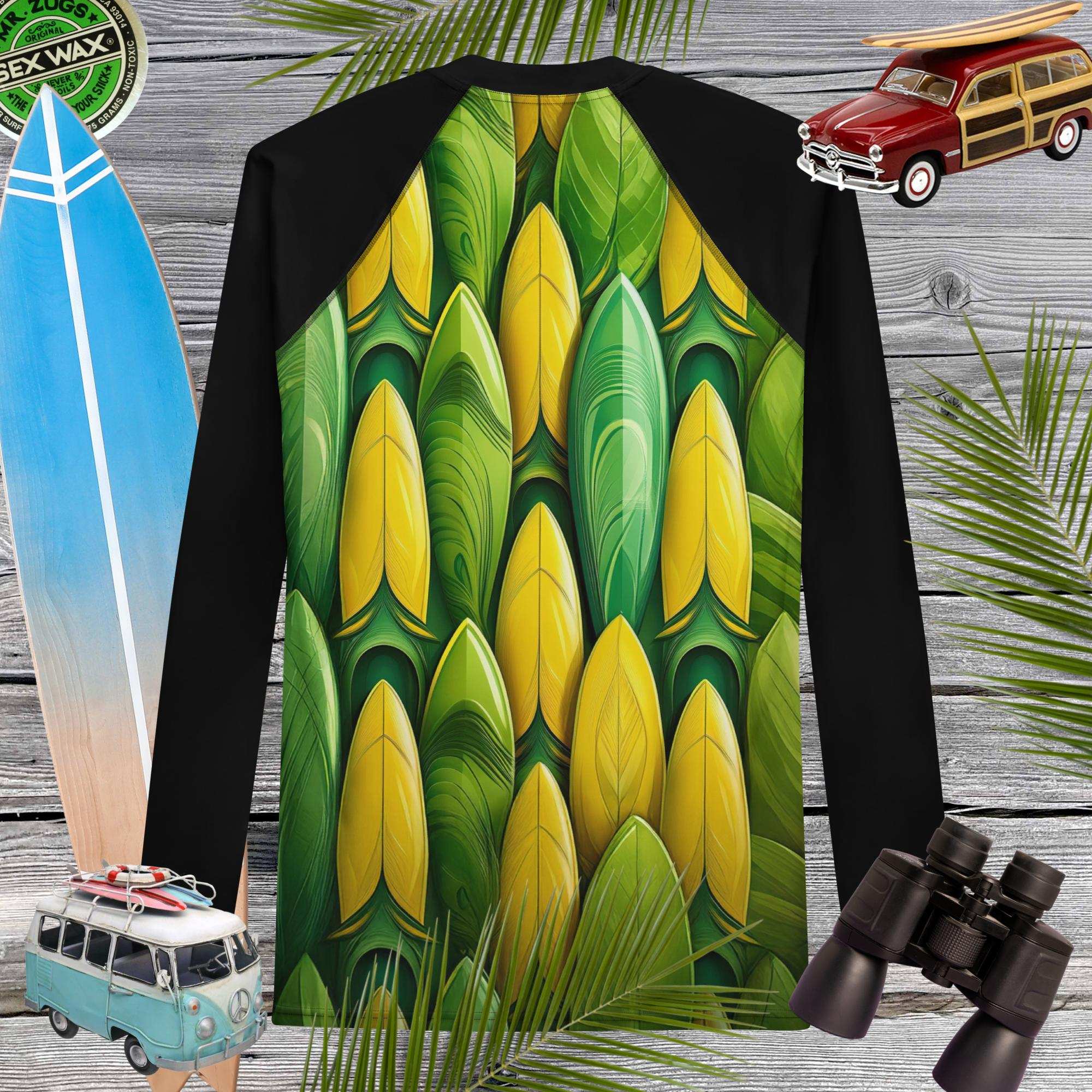 Surfboard Pattern Sun Rashie | Men's UPF 50+ 🏄‍♂️ Rash Guard
