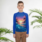 Rashguard | Island Lagoon Sunset Art | Teens Rash Guards & Swim Shirts