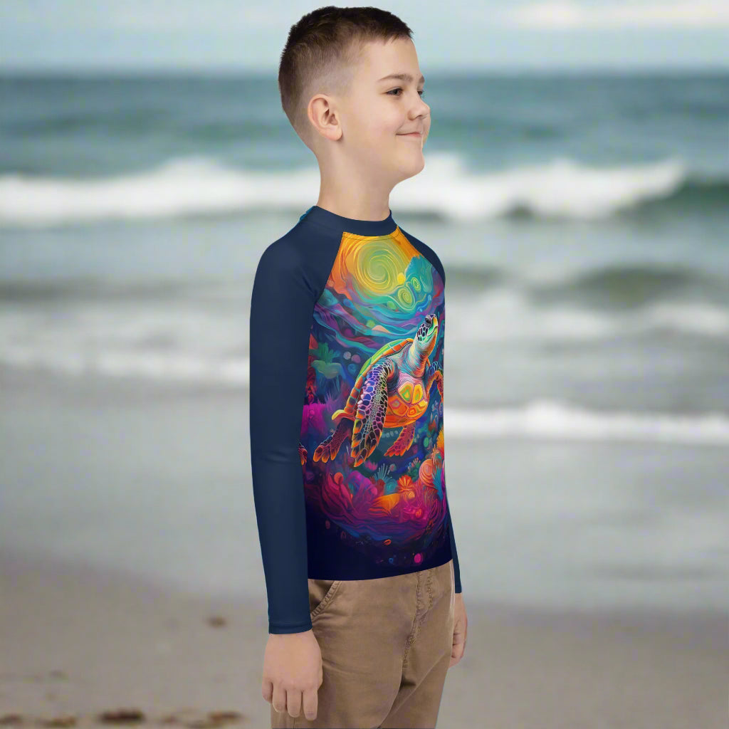 Sea Turtle Sea Turtle | Psychedelic Rashguard | Teen Youths Rash Guards & Swim Shirts