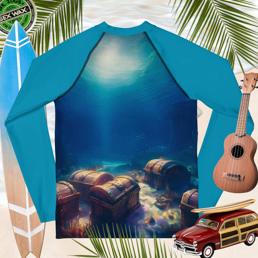 Treasure Ship | Rash Guard | Teen/Youth Sun rashie Rash Guards & Swim Shirts