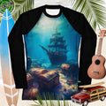 Treasure Ship Blue Rashie For Women | UPF 50+ Rash Guards & Swim Shirts