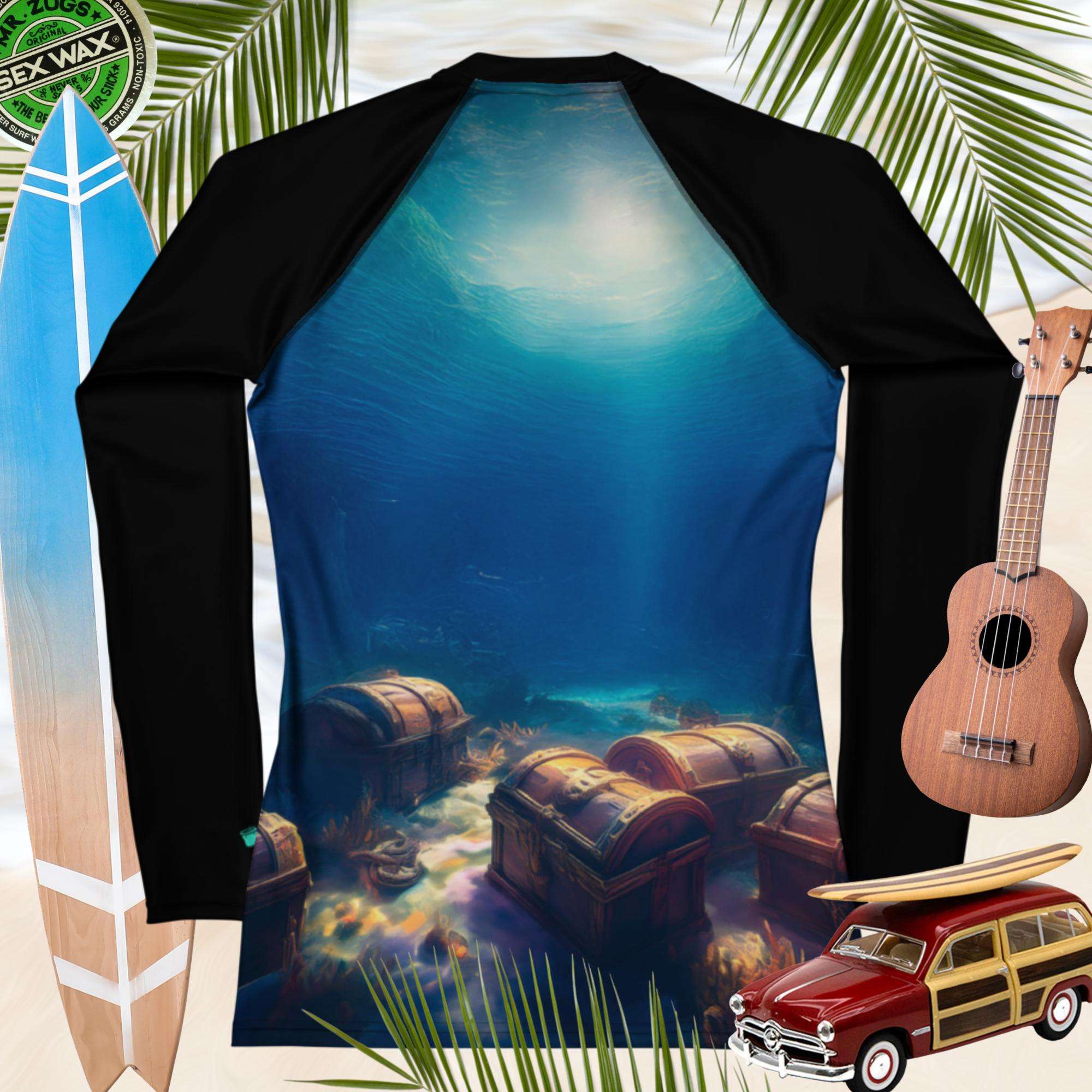 Treasure Ship Blue Rashie For Women | UPF 50+ Rash Guards & Swim Shirts