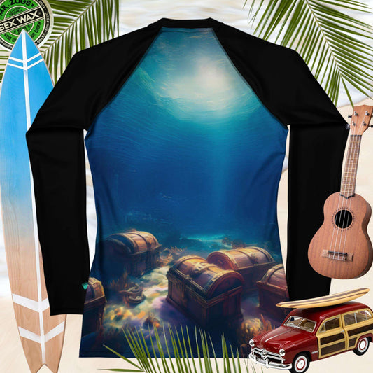 Treasure Ship Blue Rashie For Women | UPF 50+ Rash Guards & Swim Shirts