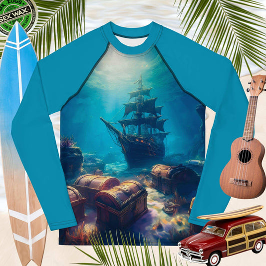 Treasure Ship | Rash Guard | Teen/Youth Sun rashie Rash Guards & Swim Shirts