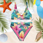 Tropical Floral Pattern | Sport bikiniClassic Bikinis