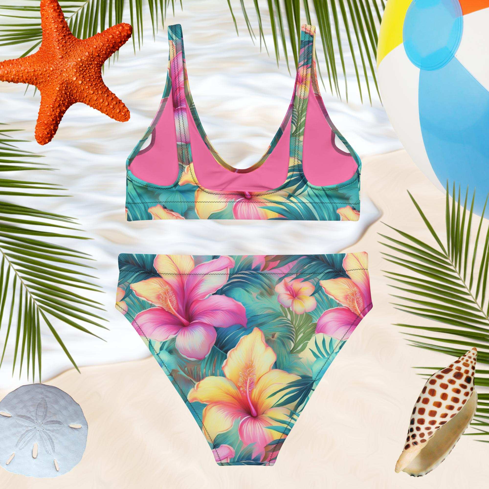 Tropical Floral Pattern | Sport bikiniClassic Bikinis