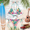 Tropical Flower Pattern String BikiniClassic Bikinis