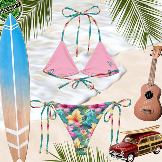 Tropical Flower Pattern String BikiniClassic Bikinis