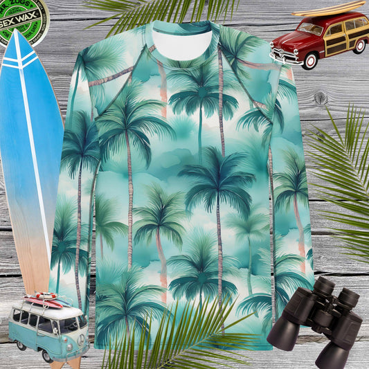 Tropical Palm Trees Sun Rashie | UPF 50+ 🌴 Rash Guards & Swim Shirts