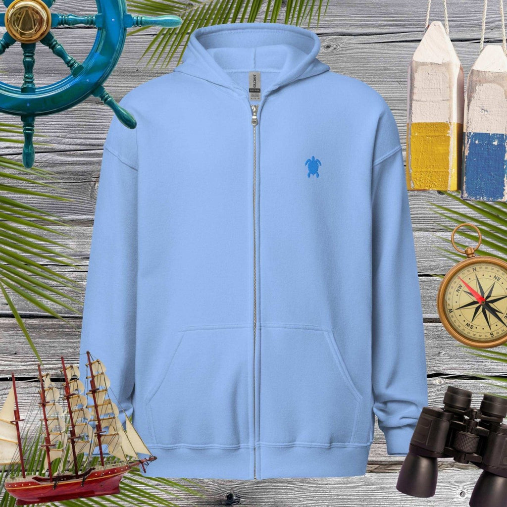Unisex heavy blend zip hoodie | Embroidered Sea Turtle Hoodies