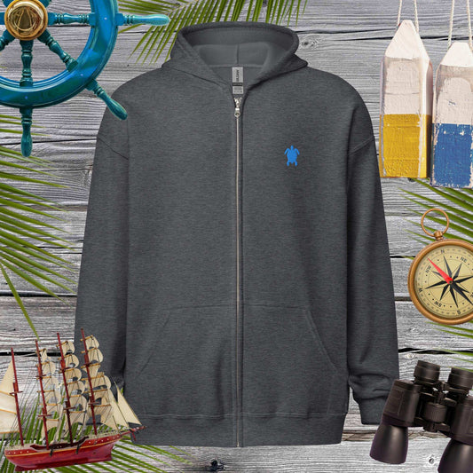 Unisex heavy blend zip hoodie | Embroidered Sea Turtle Hoodies
