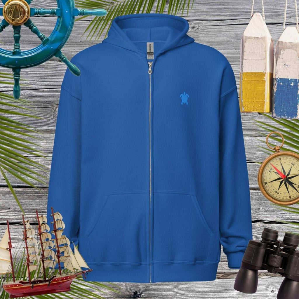 Unisex heavy blend zip hoodie | Embroidered Sea Turtle Hoodies