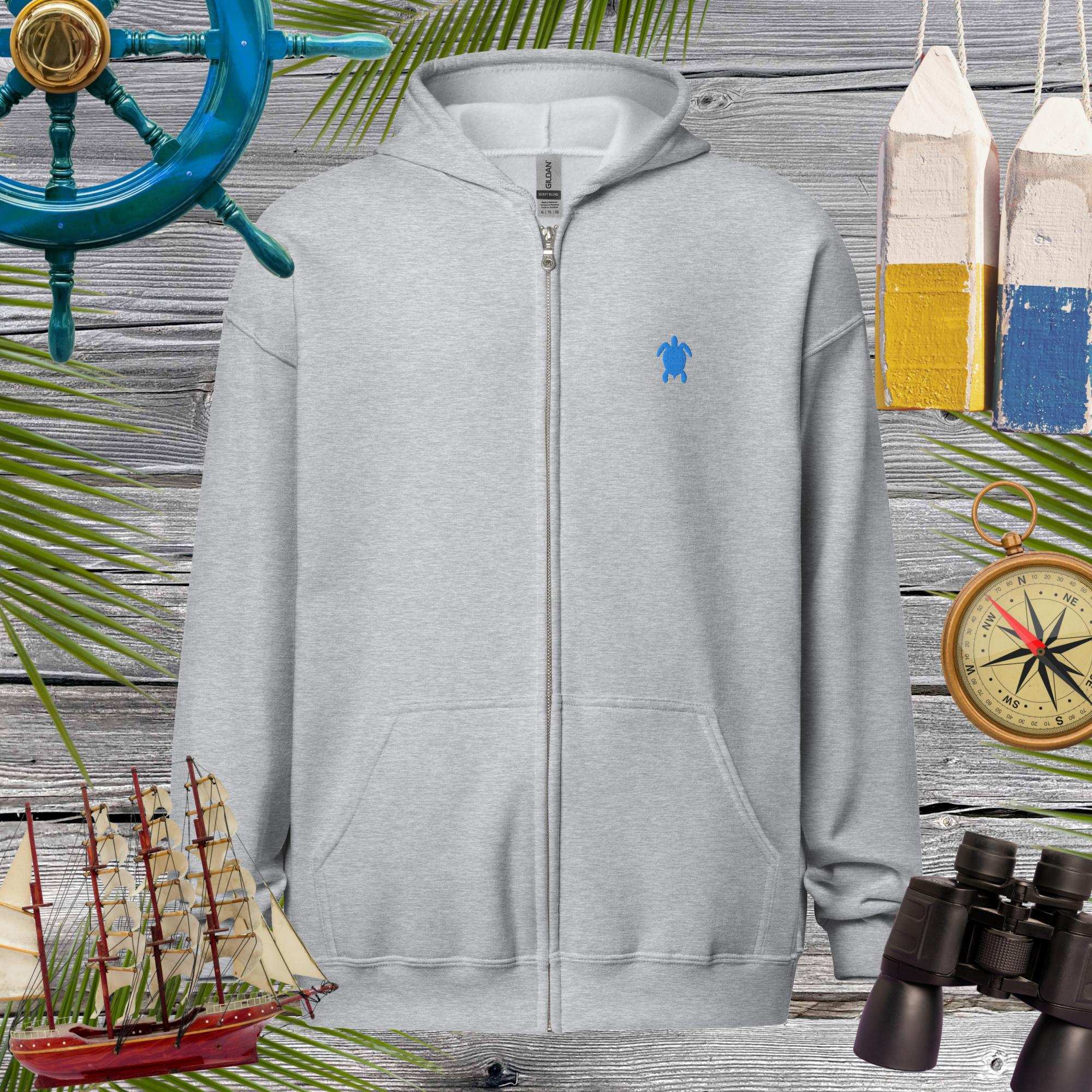 Unisex heavy blend zip hoodie | Embroidered Sea Turtle Hoodies