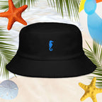 Unstructured terry cloth bucket hat | Sea Horse Embroidery Bucket Hats
