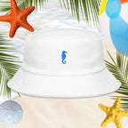 Unstructured terry cloth bucket hat | Sea Horse Embroidery Bucket Hats