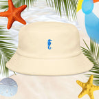 Unstructured terry cloth bucket hat | Sea Horse Embroidery Bucket Hats