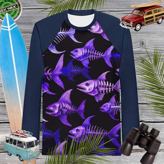 Wicked Fish Bones | Adult Rashie for Men | UPF 50+ Rash Guard
