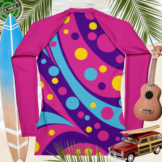 Pink Rashie | Hot Pink Abstract Art | Women's Rashguard UPF 50+ Rash Guards & Swim Shirts