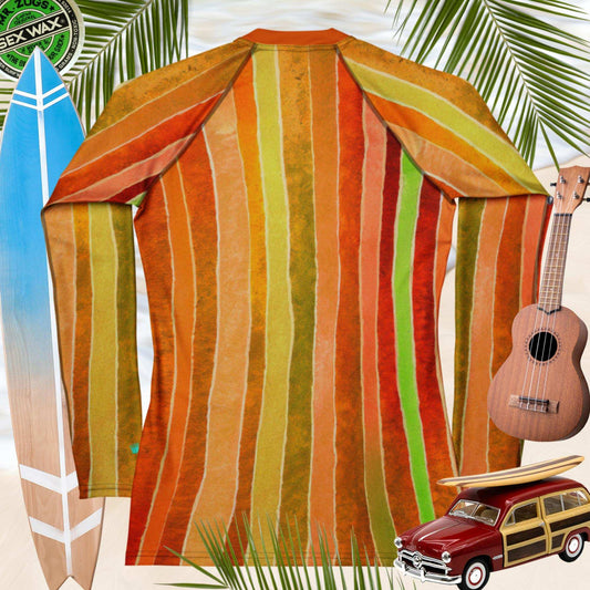 Orange Rashie | Women's Retro Rash Guard 🤙 Rash Guards & Swim Shirts